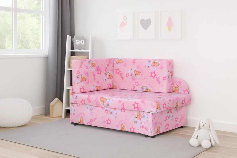 Sofa dziecięca Kubuś różowy w lalki dla dziewczynki
