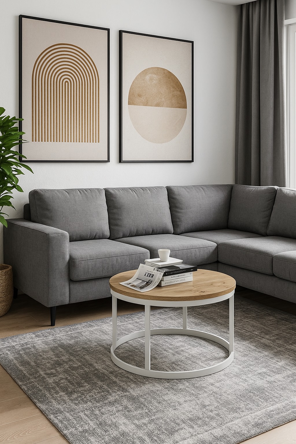 Stolik kawowy okrągły loft 550x550