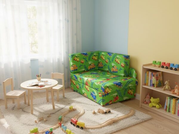 Kubuś sofka dziecięca z funkcją spania dostępna od ręki taka jak na zdjęciu prawo stronny