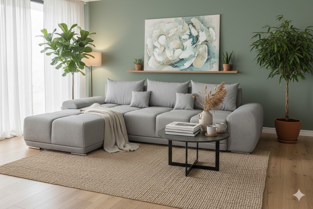 Narożnik SYDNEY – nowoczesny narożnik z funkcją spania oraz pojemnikiem na pościel